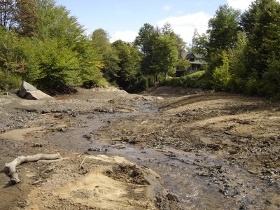 Photo immediately following the removal of Smethport Dam on Blacksmith Run in Pennsylvania.